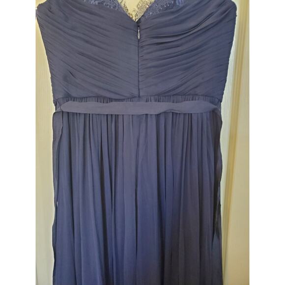 Hitherto BHLDN Navy Blue Fleur Lace Chiffon Maxi Formal Gown Prom Dress, Size 10 - Picture 16 of 16